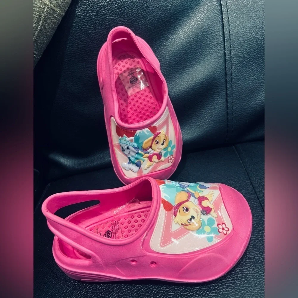 PAW PATROL Slip On Rubber Shoes Clog size M (7/8) Girls
